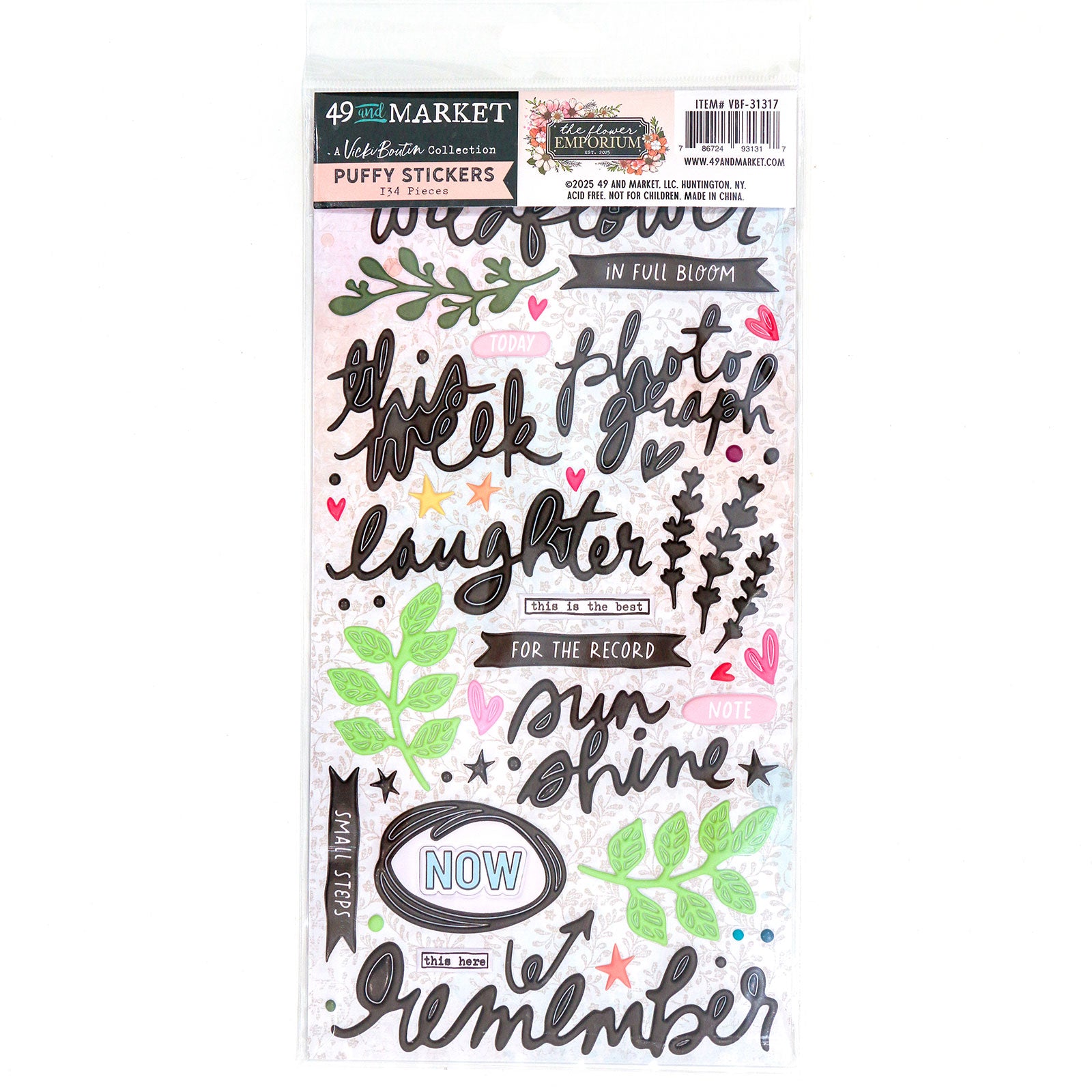 49 And Market The Flower Emporium Puffy Stickers