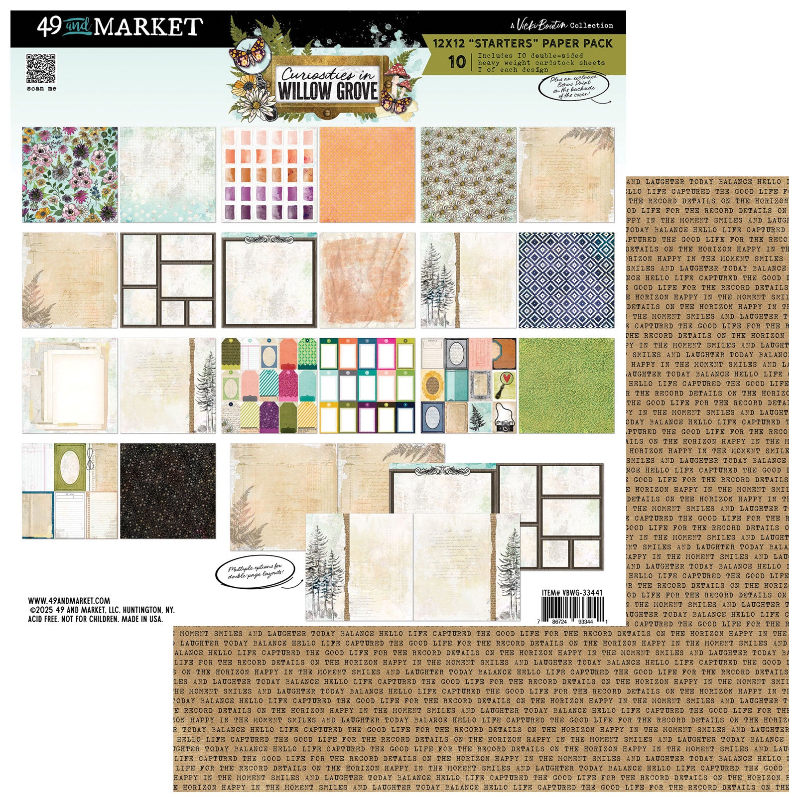 49 And Market Curiosities In Willow Grove Starters Collection Pack 12"X12"