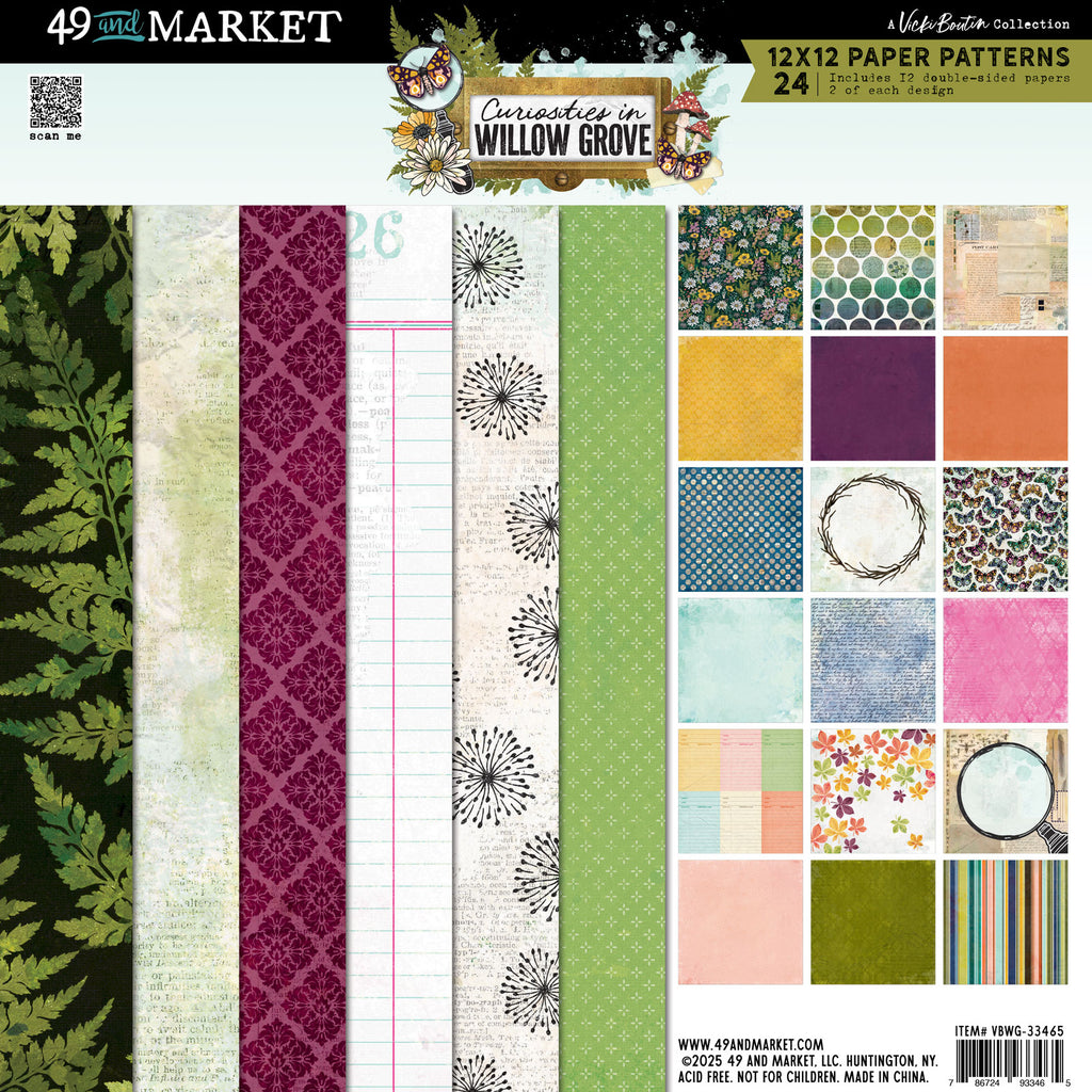 49 And Market Curiosities In Willow Grove Paper Pad 12"X12"