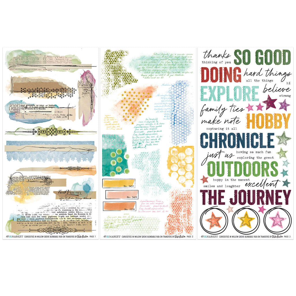 Curiosities In Willow Grove Rub-On Transfer Set-Blendable