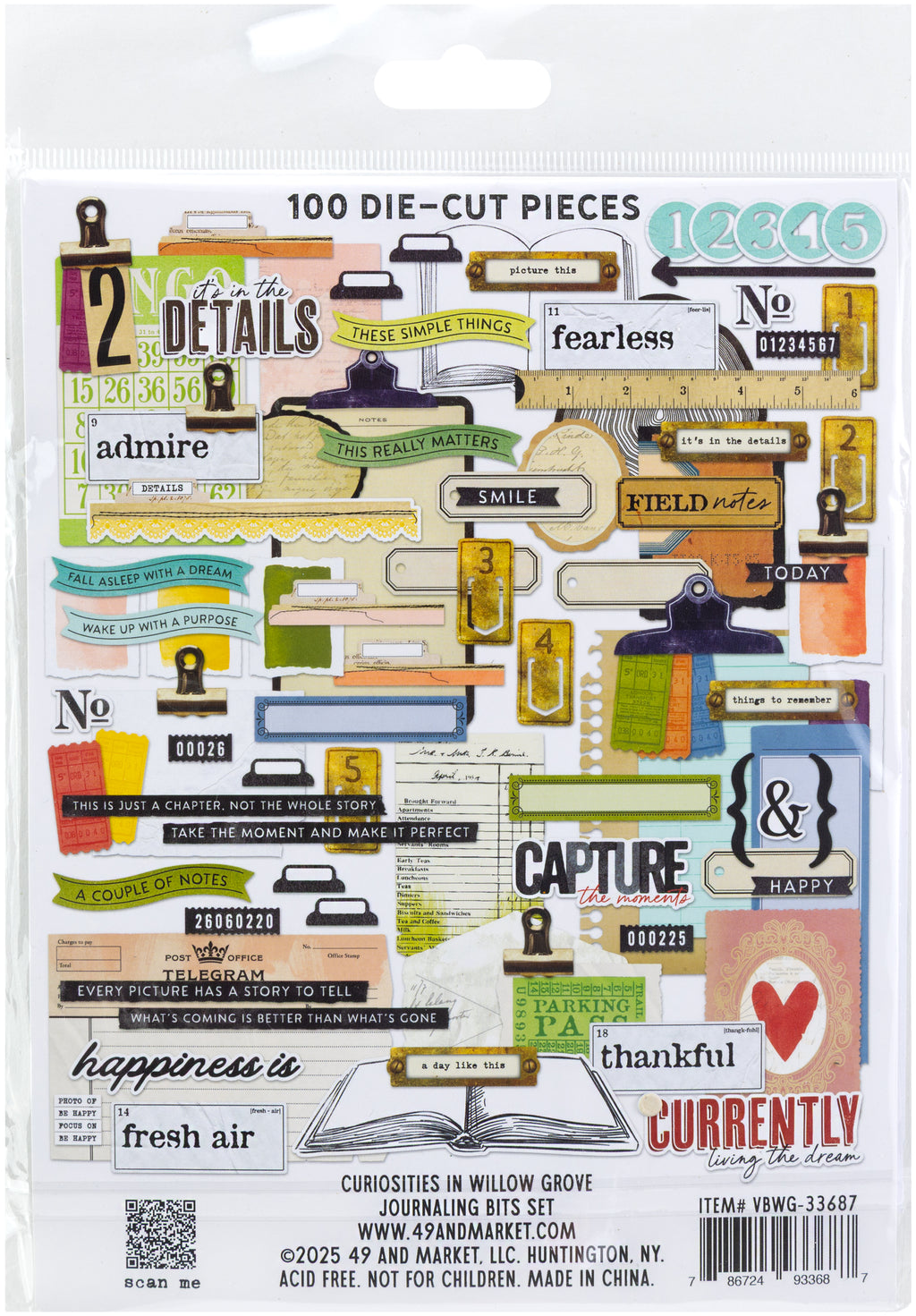 Curiosities In Willow Grove Ephemera Set-Journaling Bits