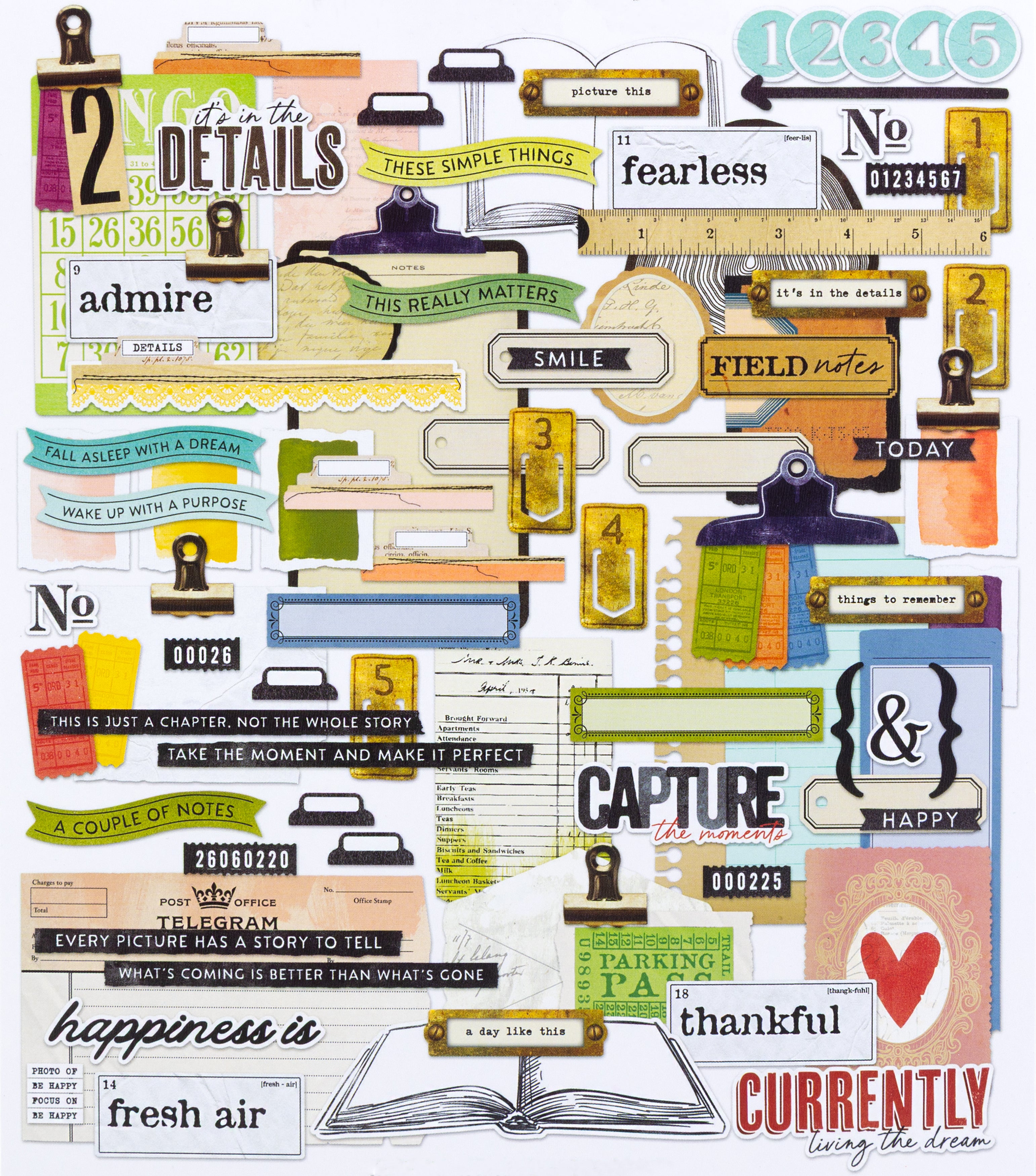 49 And Market Curiosities In Willow Grove Ephemera Set-Journaling Bits