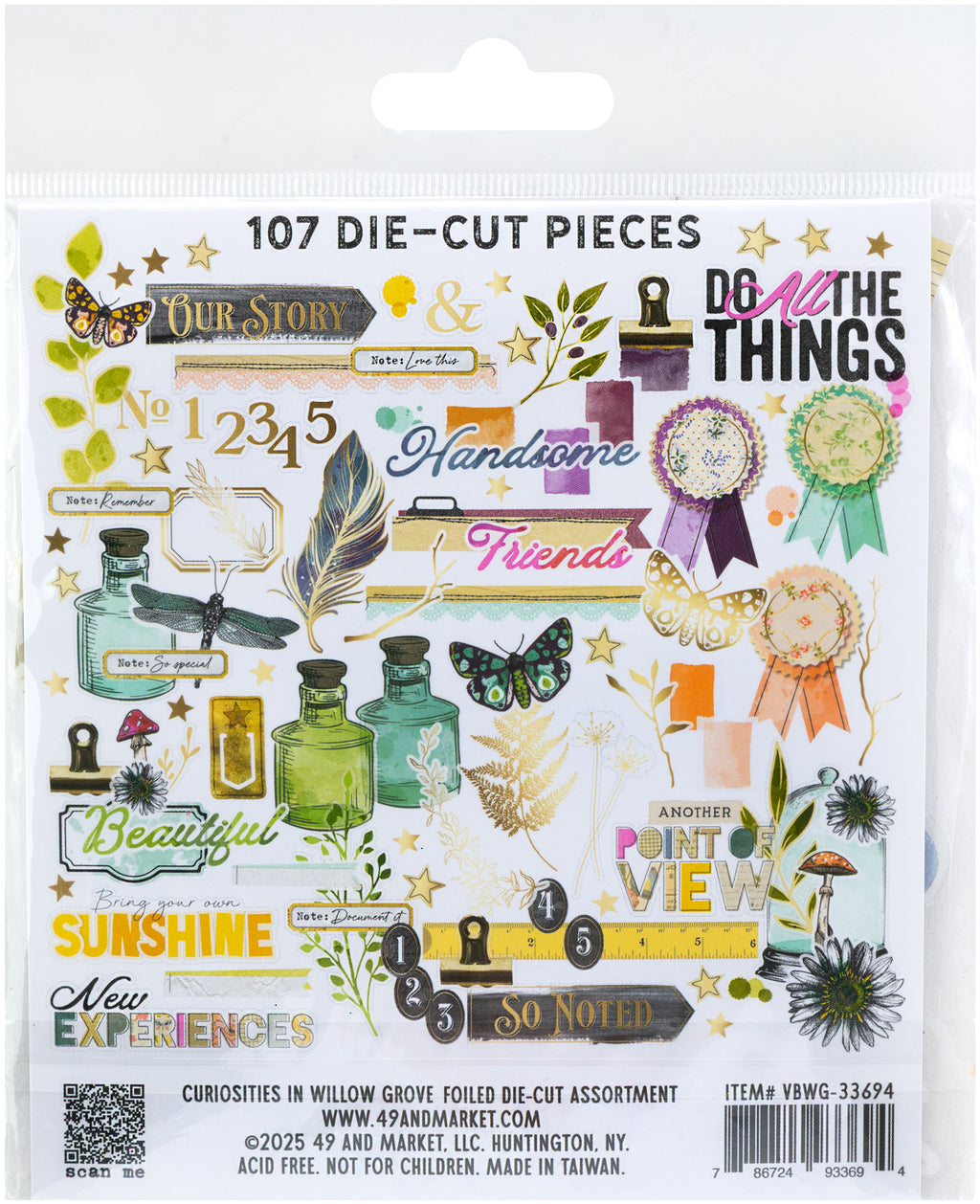 49 And Market Curiosities In Willow Grove Foiled Die-Cuts-Assorted