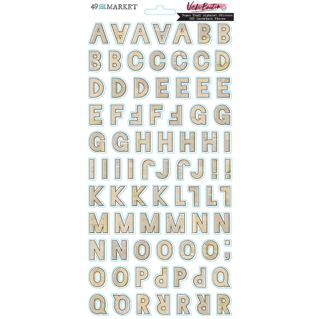 Curiosities In Willow Grove Cardstock Stickers-Paper Trail Alphabet