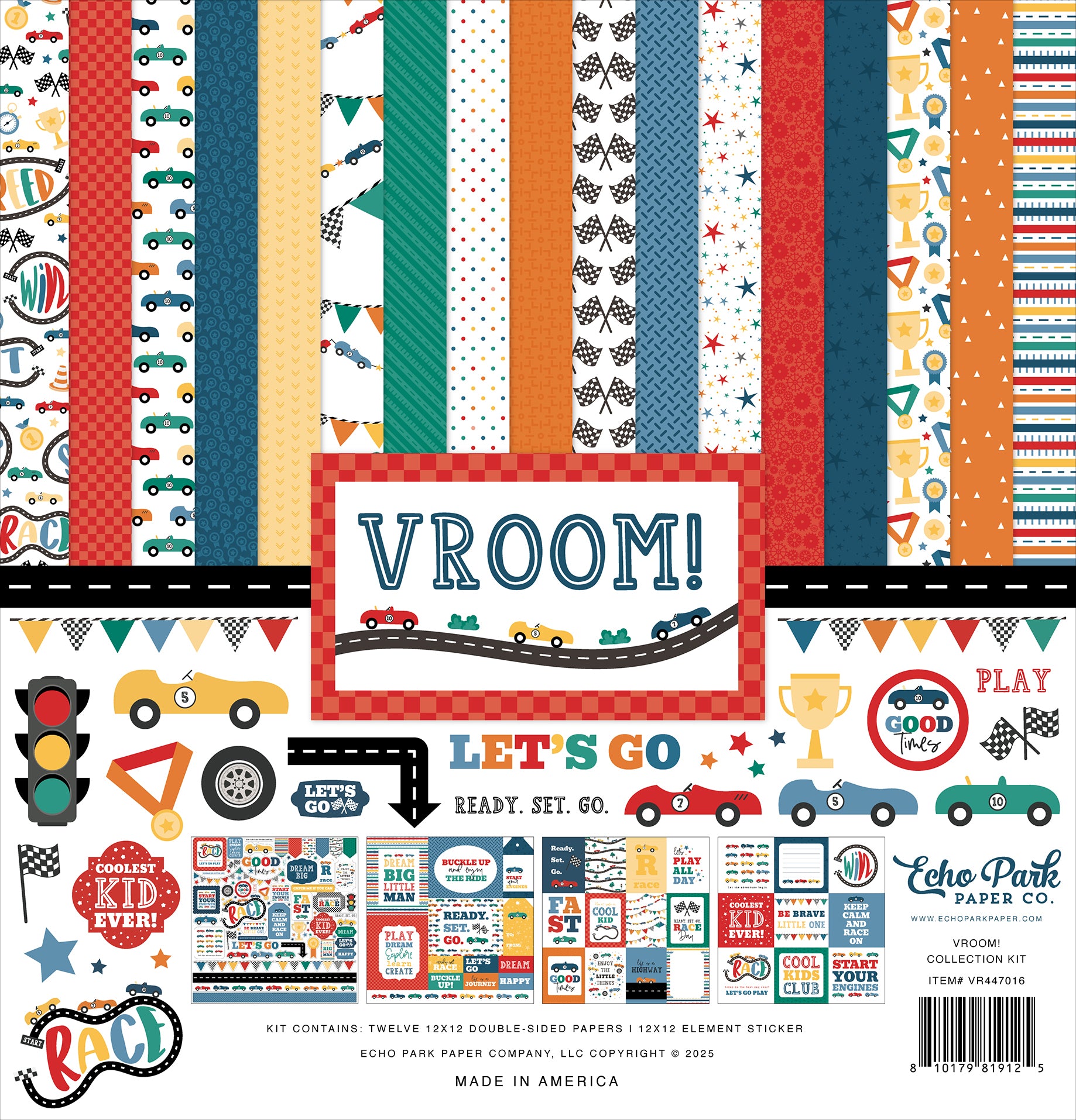 Echo Park Vroom! Collection Kit 12"X12"