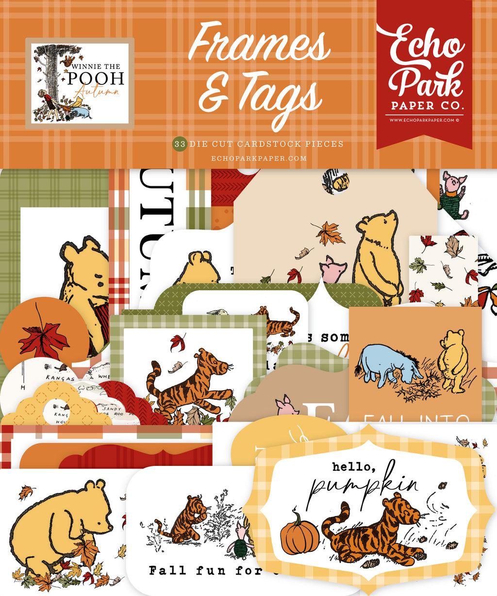 Winnie The Pooh Autumn Ephemera-Frames & Tags