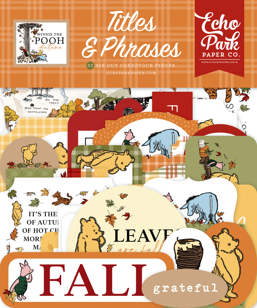 Echo Park Winnie The Pooh Autumn Ephemera-Titles & Phrases