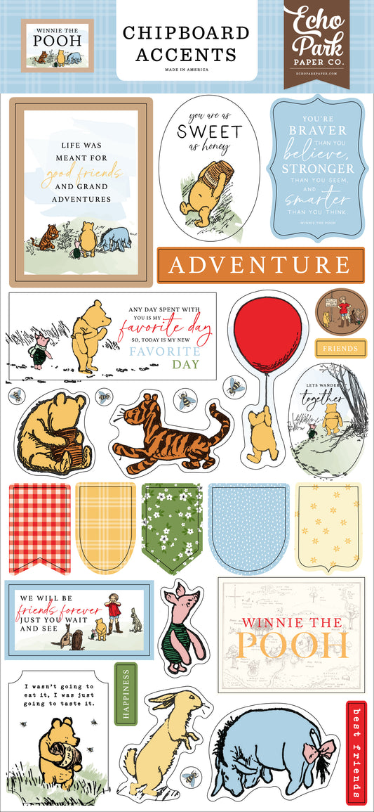 Echo Park Winnie The Pooh Chipboard -Accents