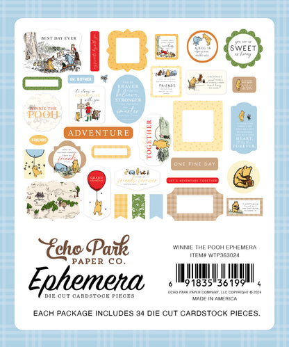 Echo Park Winnie The Pooh Cardstock Ephemera -Icons