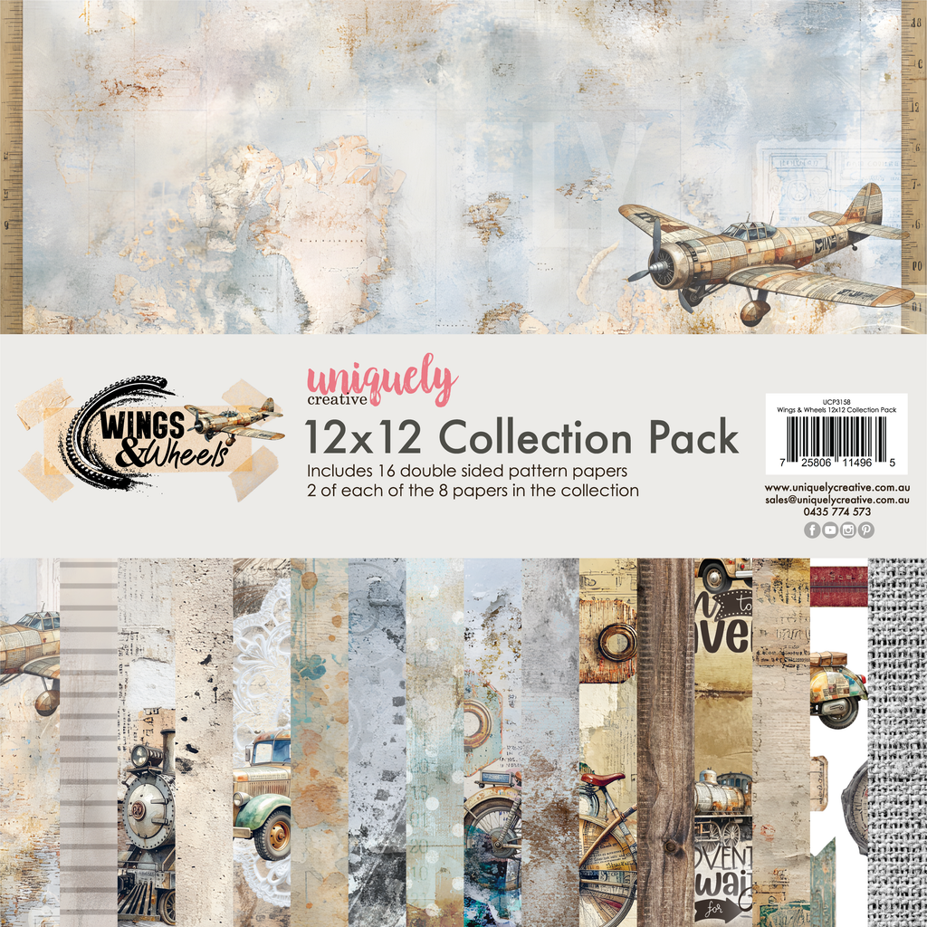 Wings & Wheels - 12 x 12 Collection Pack (16 sheets)