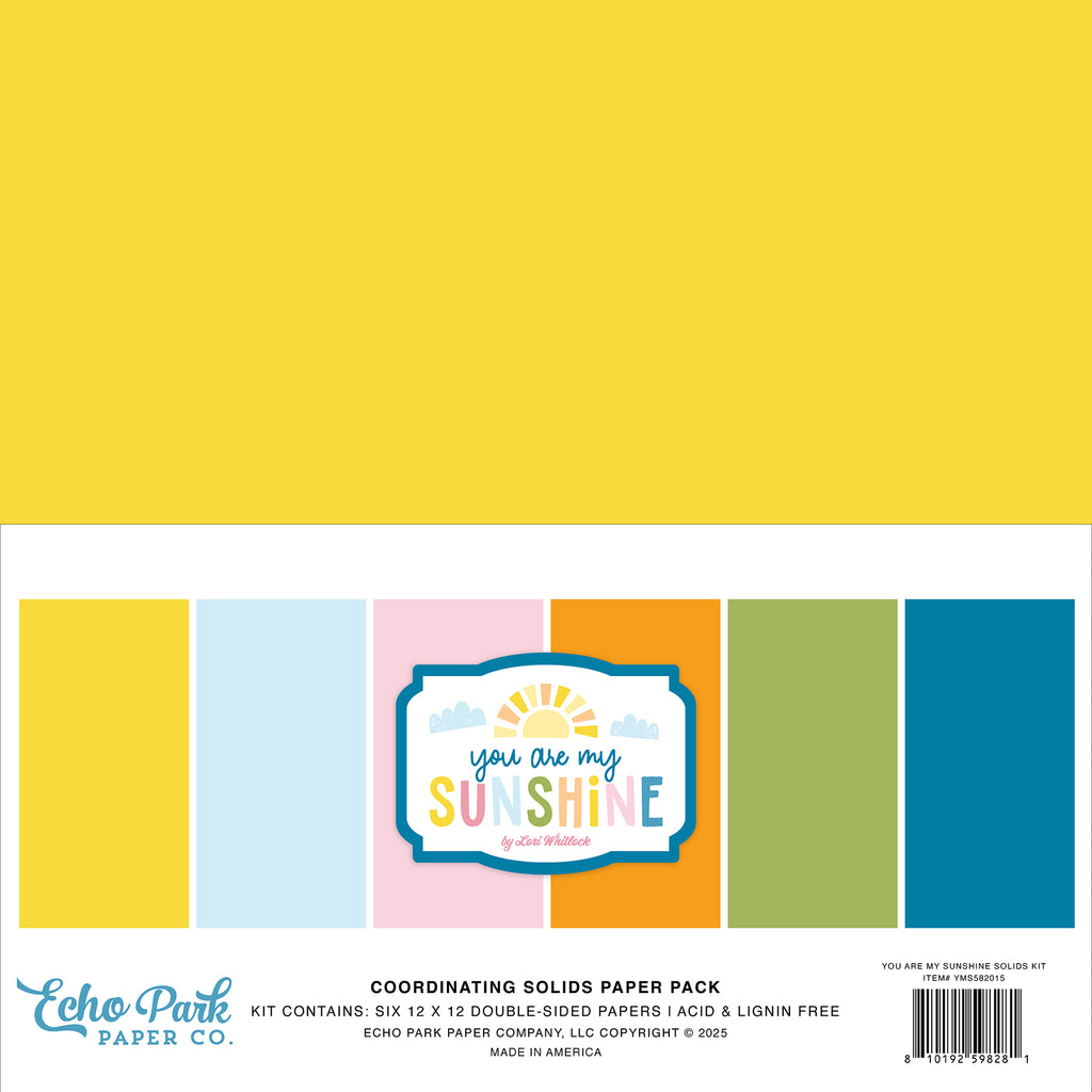 Echo Park You Are My Sunshine Solids Collection Kit 12"X12"