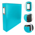 Faux Leather 3D Ring Album Aqua Blue