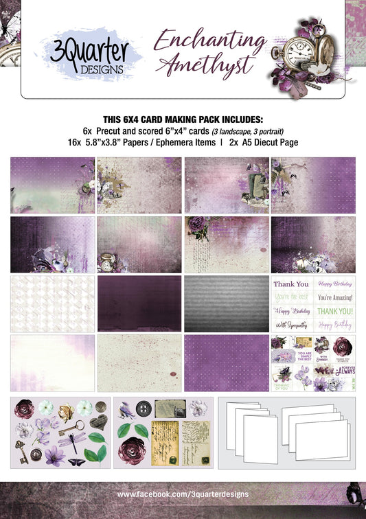 3Quarters Designs Enchanting Amethyst Collection 6"x4" Card Pack