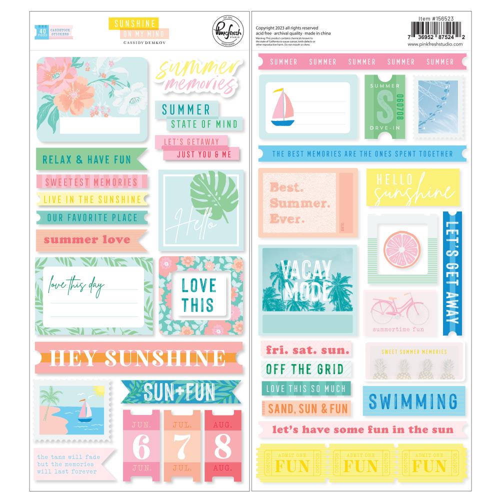 Pinkfresh Studio Sunshine on My Mind Cardstock Stickers