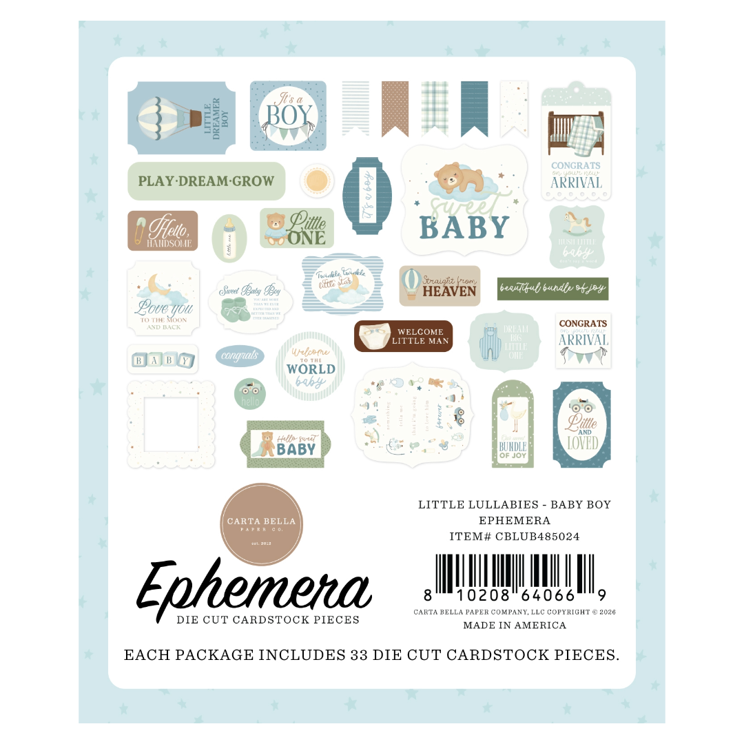 Little Lullabies Baby Boy Ephemera