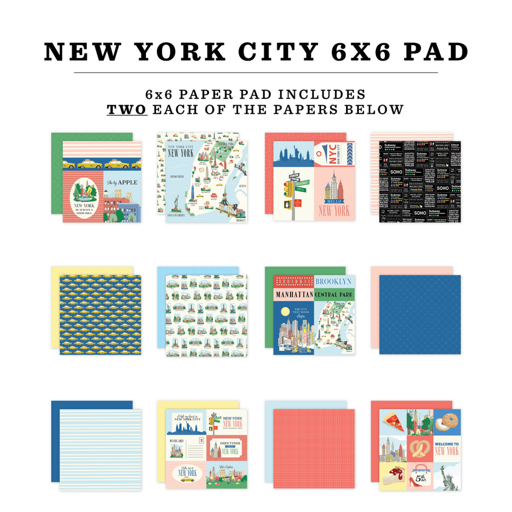 Carta Bella New York Double-Sided Paper Pad 6"X6"