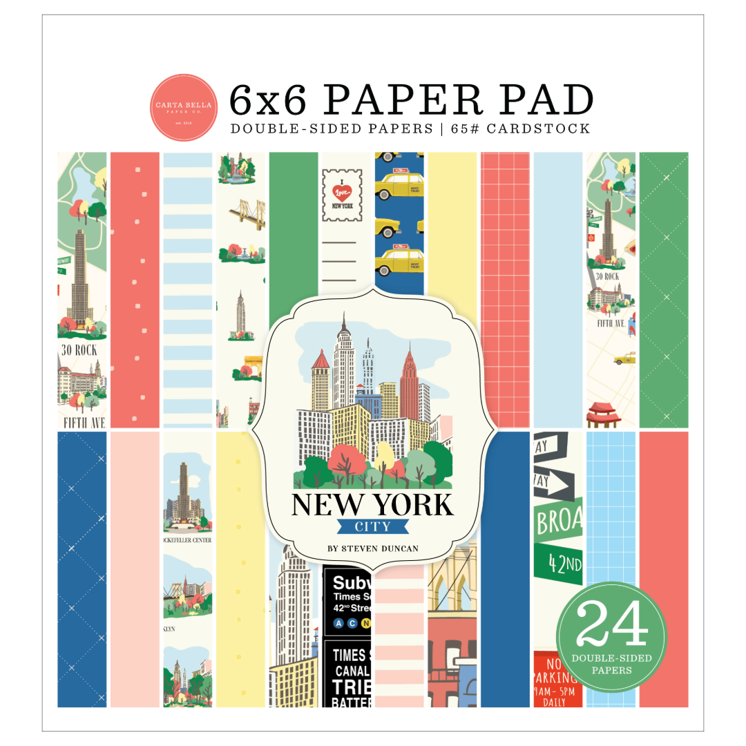 Carta Bella New York Double-Sided Paper Pad 6"X6"