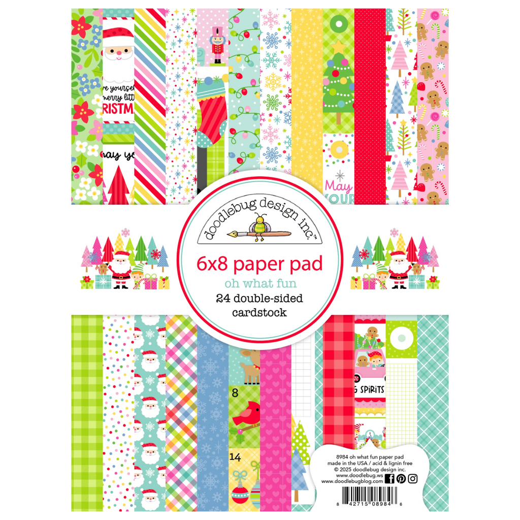 Doodlebug Oh What Fun Paper Pad 6"X8"