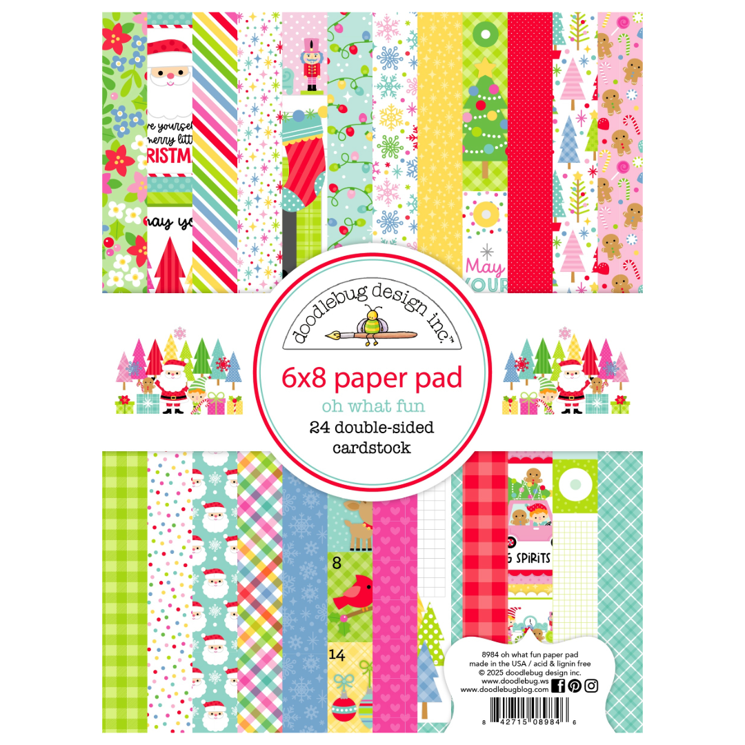 Doodlebug Oh What Fun Paper Pad 6"X8"