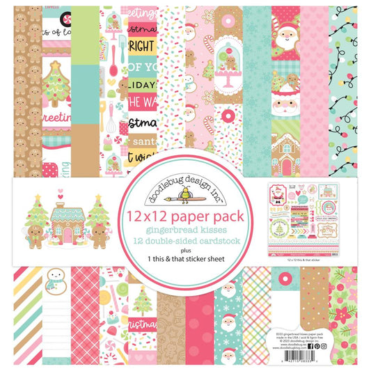 Doodlebug Gingerbread Kisses Double-Sided Paper Pack 12x12