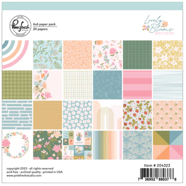 Pinkfresh Studio Lovely Blooms Double-Sided Paper Pack 6"X6"