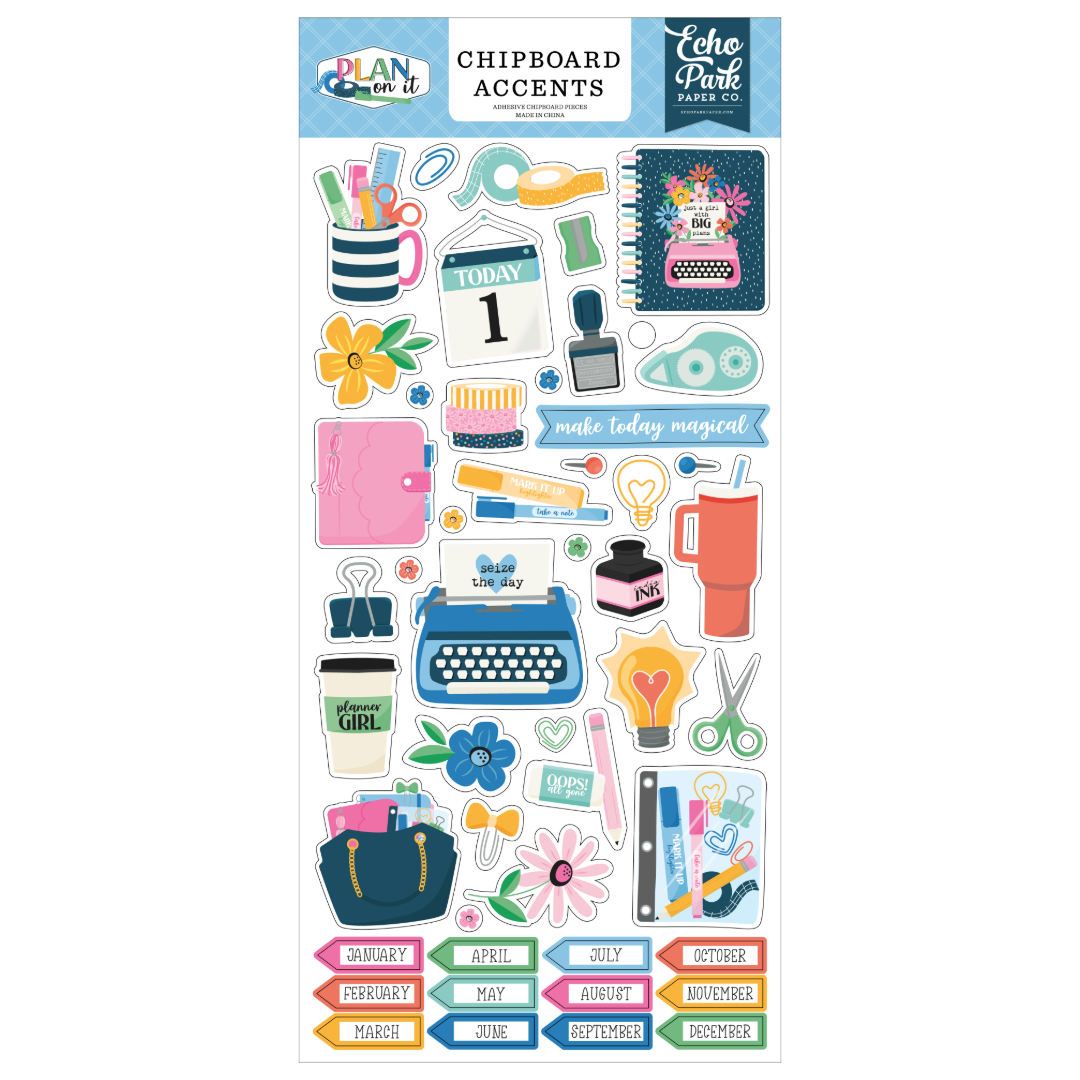 Plan On It Chipboard Stickers - Accents