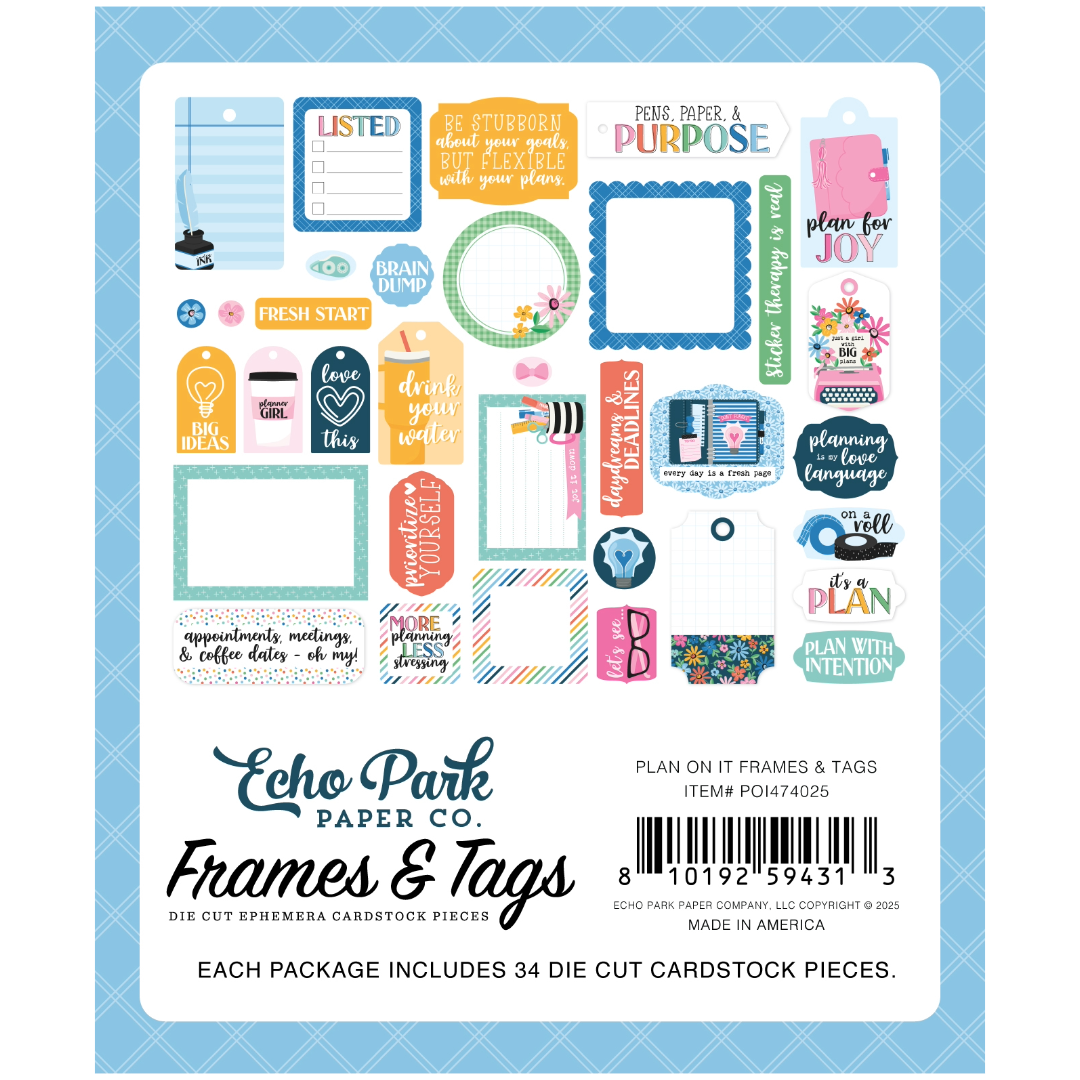 Plan On It Ephemera-Frames & Tags