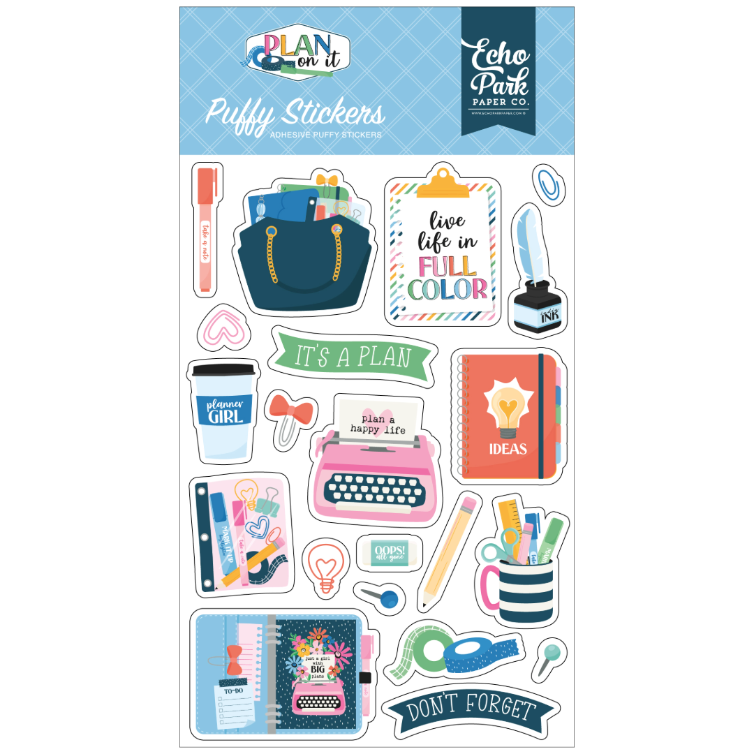 Plan On It Puffy Stickers