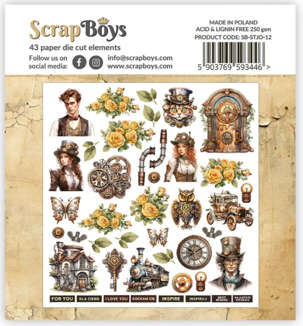 Scrapboys Steampunk Journey - Die Cut Pack (Double Sided)