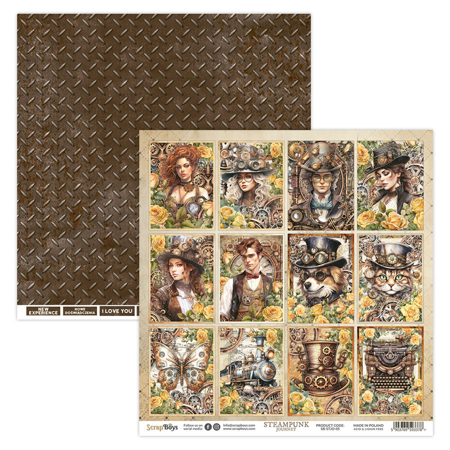 Scrapboys Steampunk Journey - 12"x12" Paper Pack