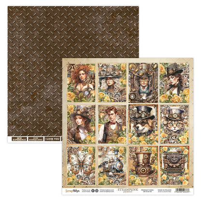 Scrapboys Steampunk Journey - 12"x12" Paper Pack