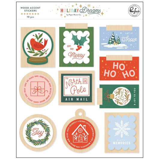 Pinkfresh Studio Holiday Dreams Wood Accent Stickers