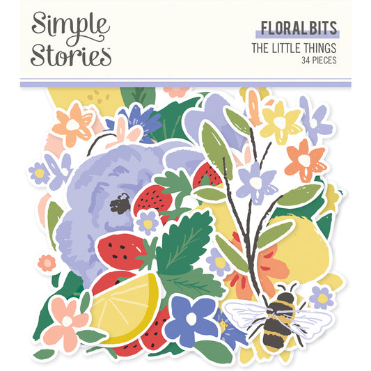 Simple Stories The Little Things Bits & Pieces Die-Cuts -Floral