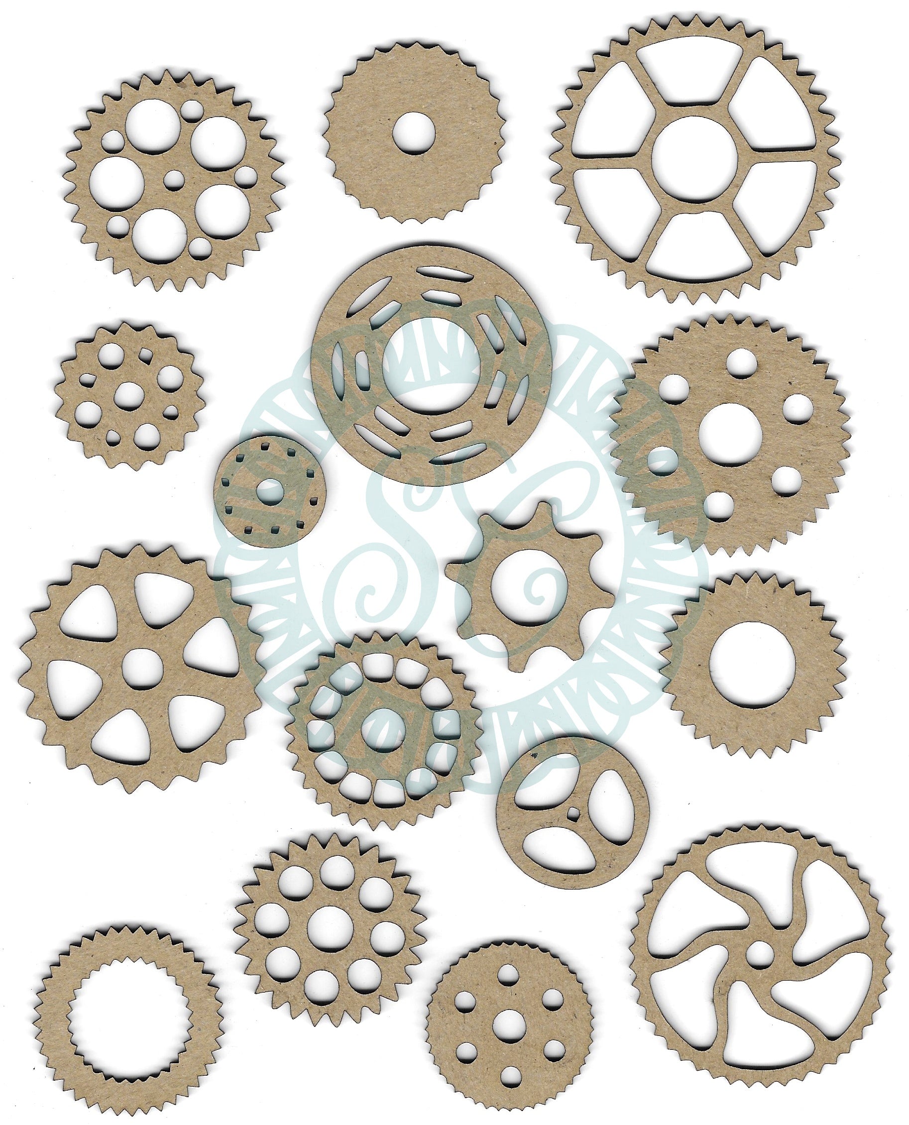 Scrapaholics Laser Cut Chipboard 1.8mm Thick-Cogs