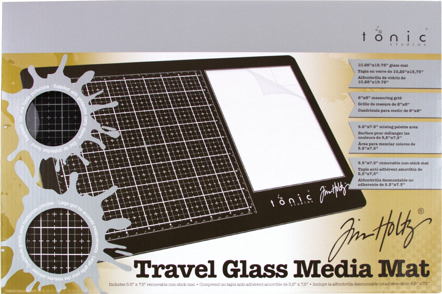 Tim Holtz Travel Glass Media Mat 10.25"X15.5"