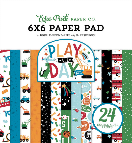 Echo Park Play All Day Boy Double-Sided Paper Pad 6X6