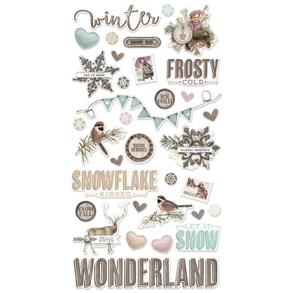 Simple Stories Simple Vintage Winter Woods Chipboard Stickers