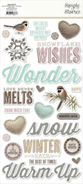 Simple Vintage Winter Woods Foam Stickers