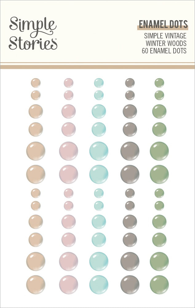 Simple Stories Simple Vintage Winter Woods Enamel Dots Embellishments
