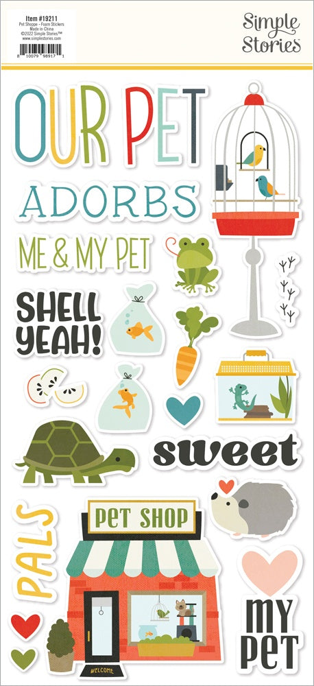 Simple Stories Pet Shoppe Foam Stickers