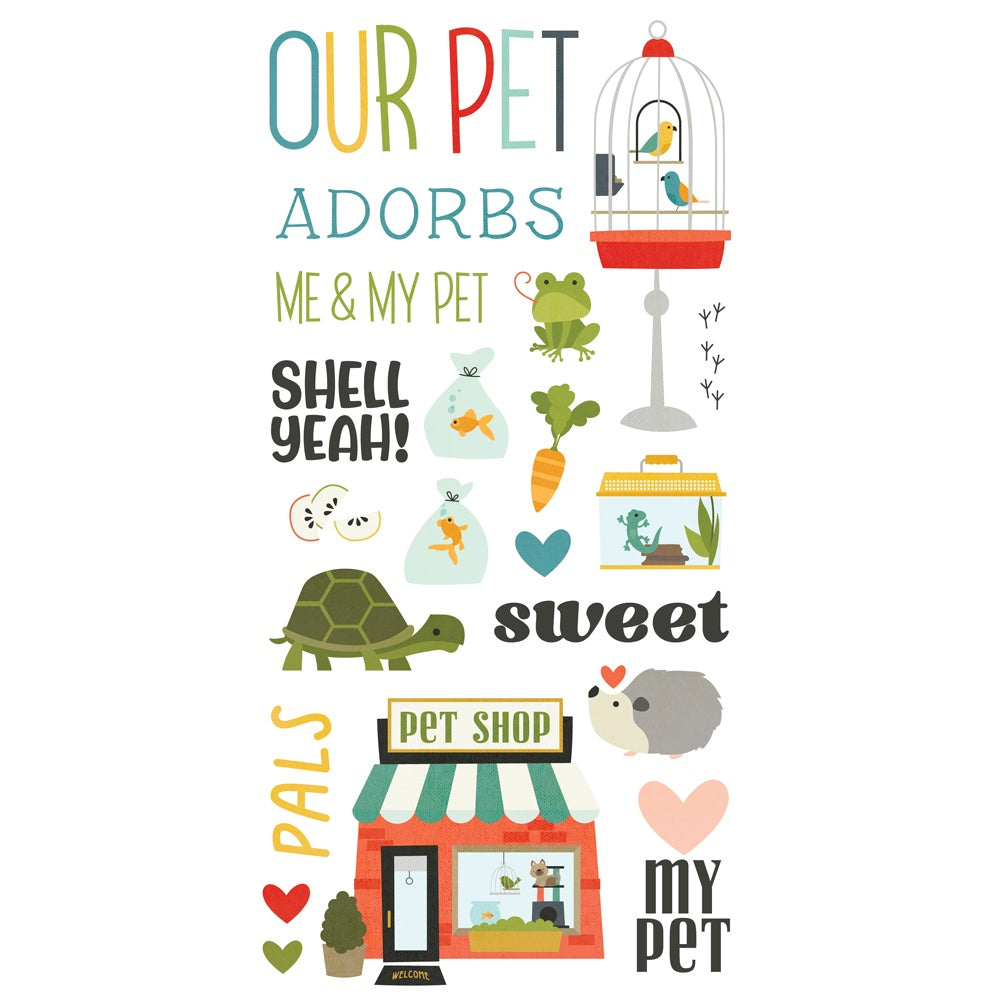 Simple Stories Pet Shoppe Foam Stickers