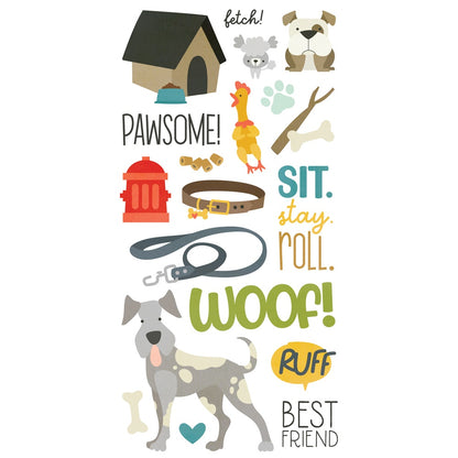 Simple Stories Pet Shoppe Dog Foam Stickers