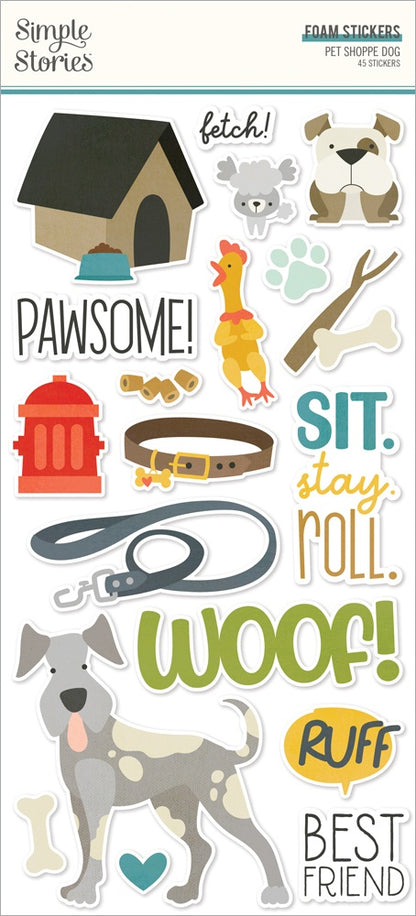 Simple Stories Pet Shoppe Dog Foam Stickers