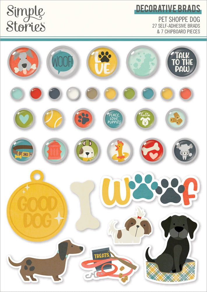 Pet Shoppe Dog Decorative Brads