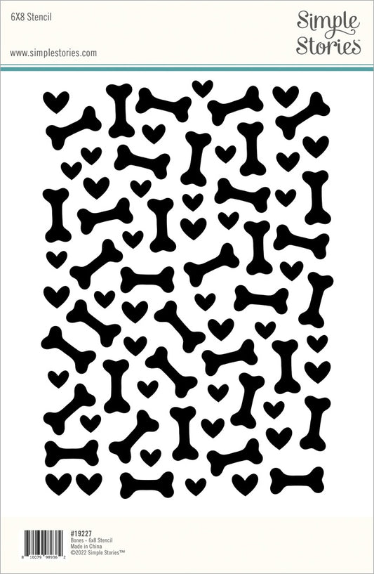 Simple Stories Pet Shoppe Dog Stencil 6"X8"-Bones