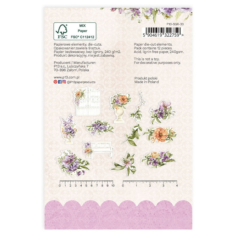 P13 Secret Garden Cardstock Die-Cuts -Elements