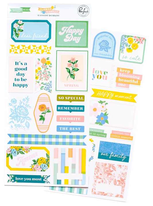 Pinkfresh Studio Flower Market Cardstock Stickers