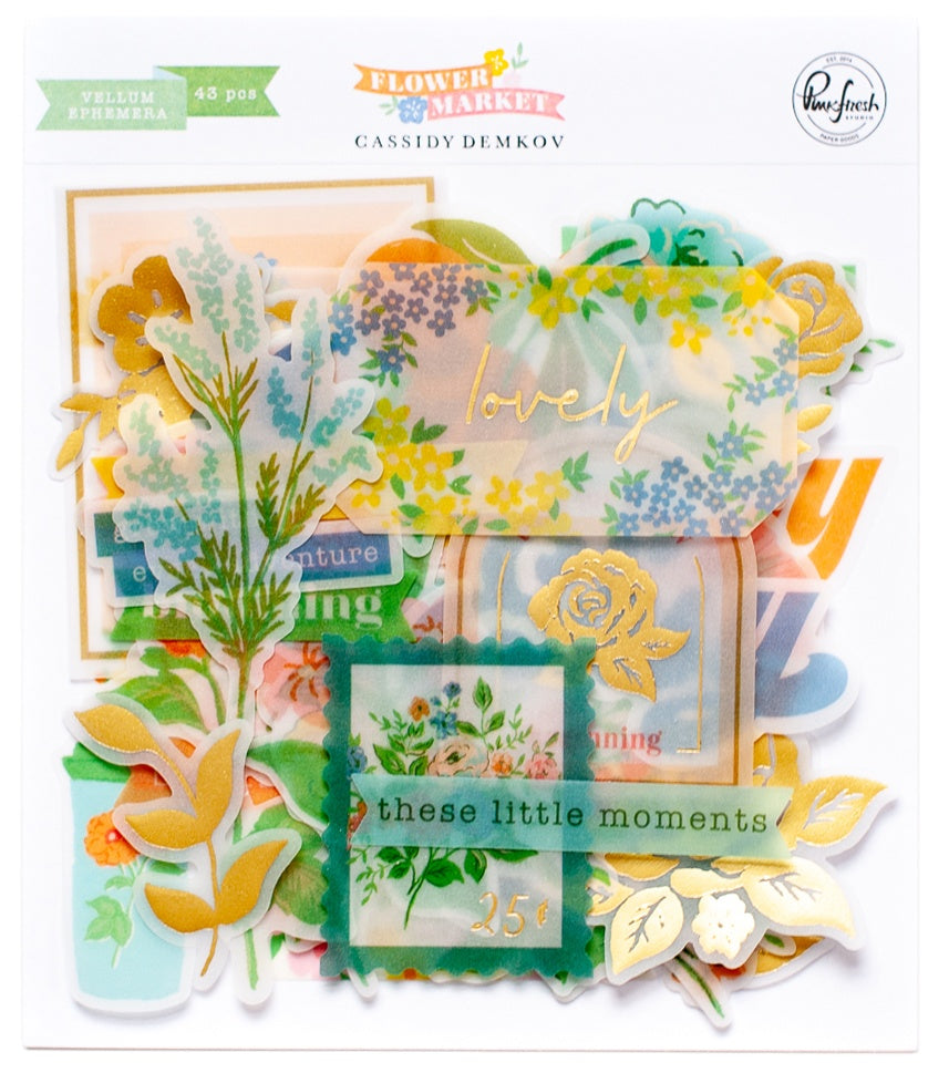 Pinkfresh Studio Flower Market Vellum Ephemera