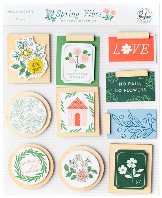Pinkfresh Studio Spring Vibes Wood Accent Stickers