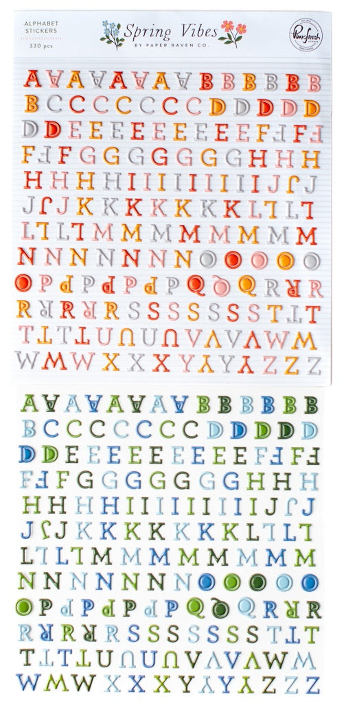 Pinkfresh Studio Spring Vibes Puffy Mini Alpha Stickers